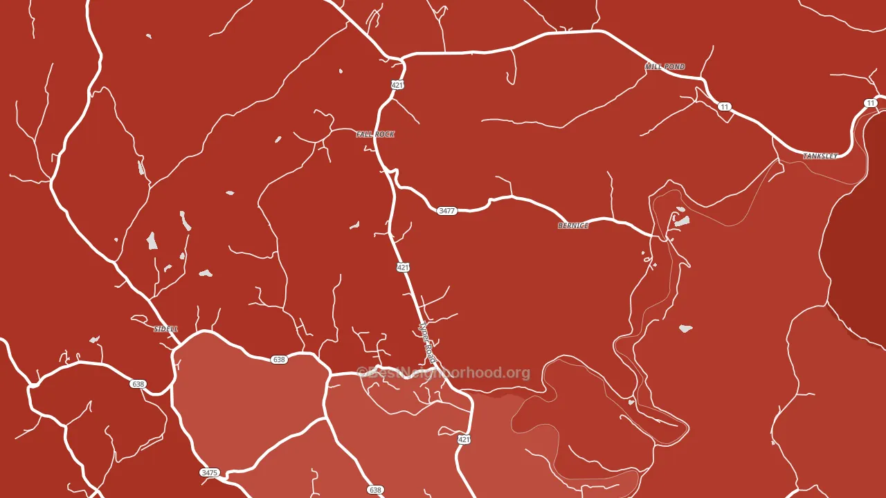 Fall Rock, KY block-group political-lean map