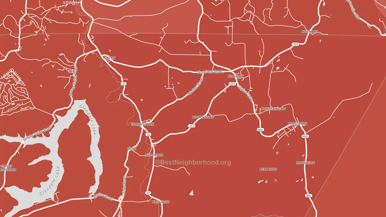 Fallentimber, PA block-group political-lean map