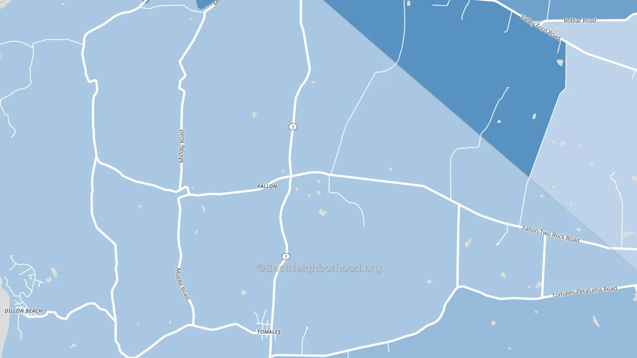 Fallon, CA block-group political-lean map
