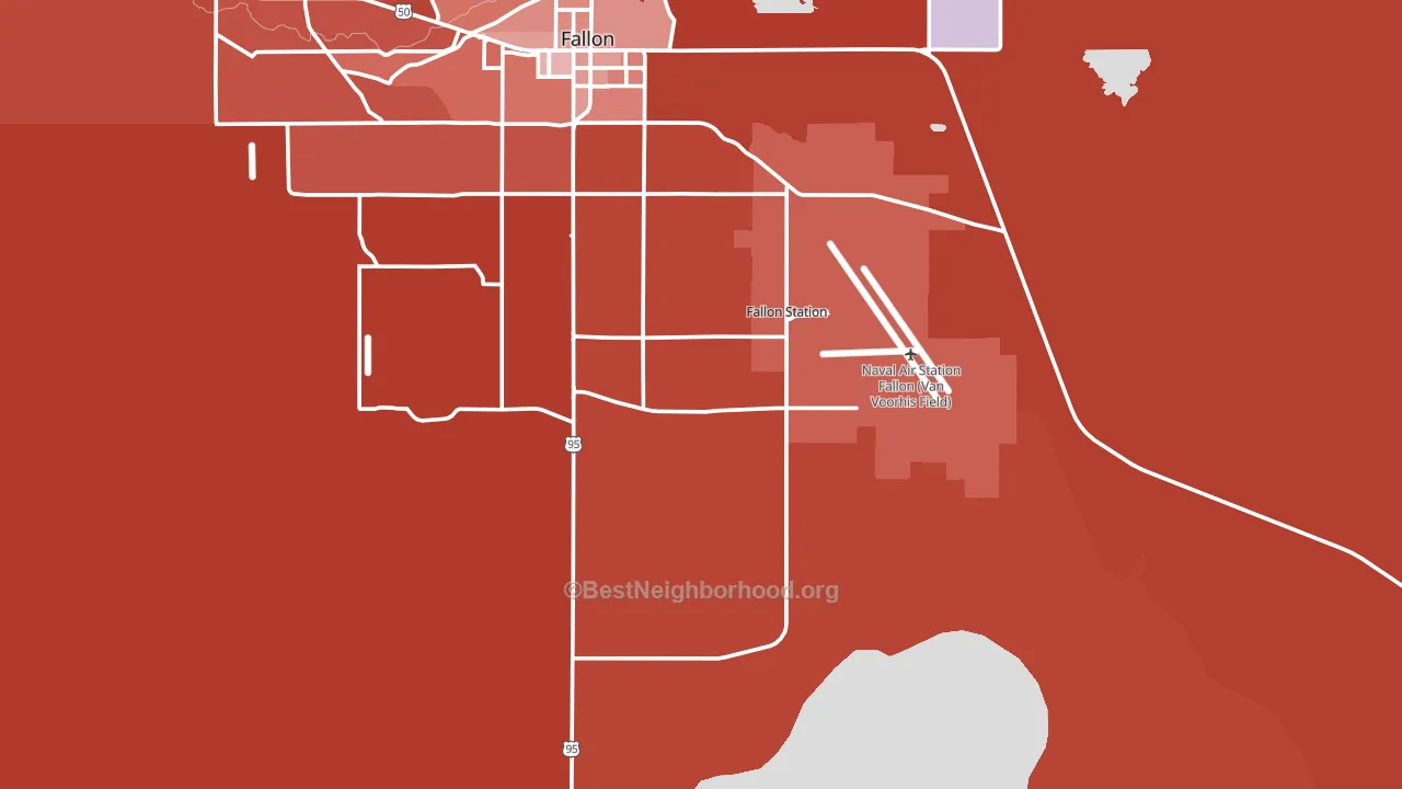 Fallon Naval Air Station, NV block-group political-lean map