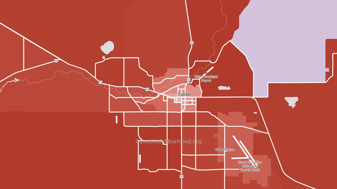Fallon, NV block-group political-lean map