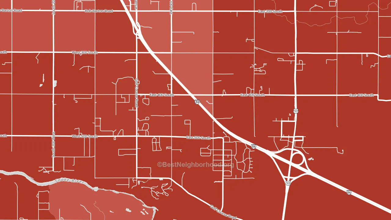 Falls City, ID block-group political-lean map