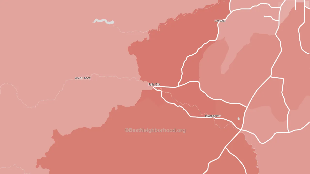 Falls City, OR block-group political-lean map