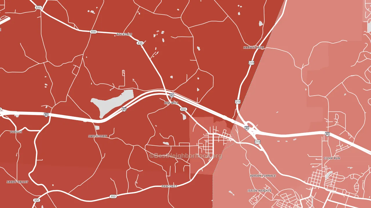 Falls Creek, PA block-group political-lean map