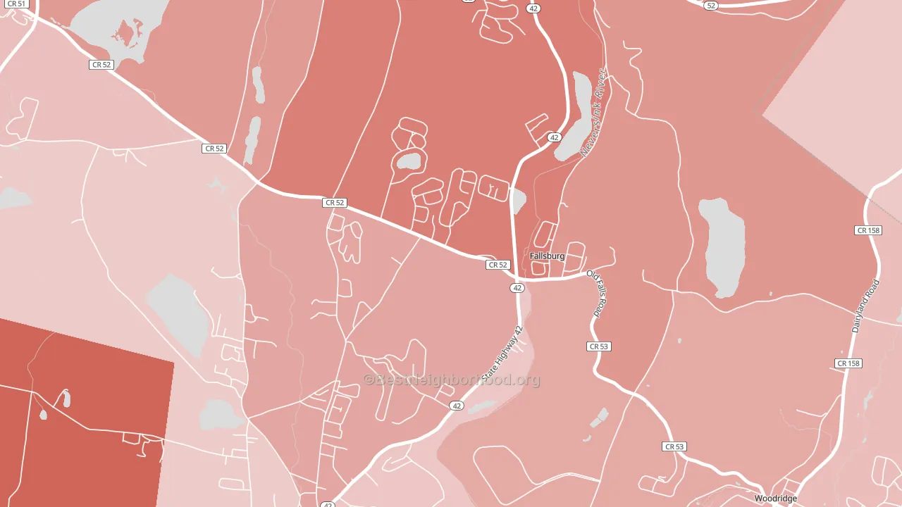Fallsburg, NY block-group political-lean map