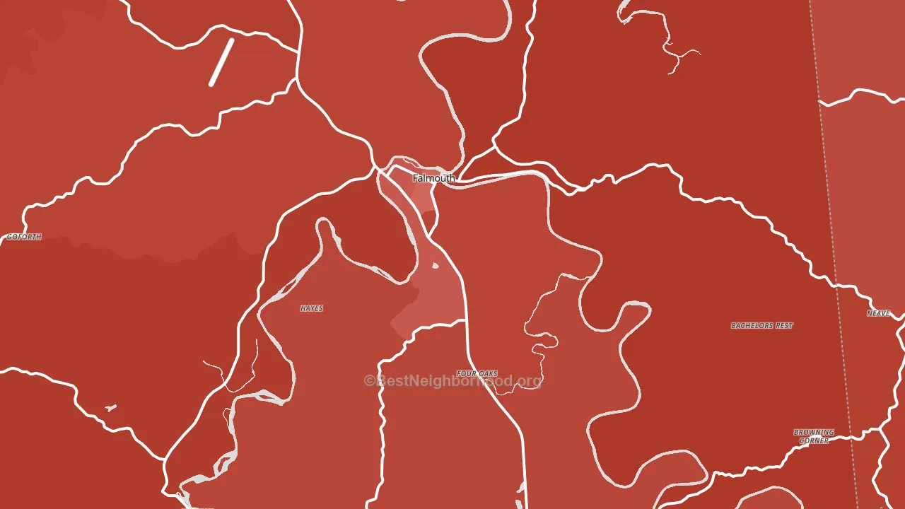 Falmouth, KY block-group political-lean map