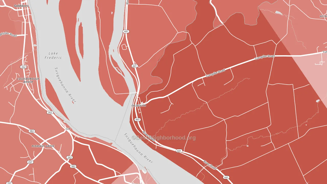 Falmouth, PA block-group political-lean map