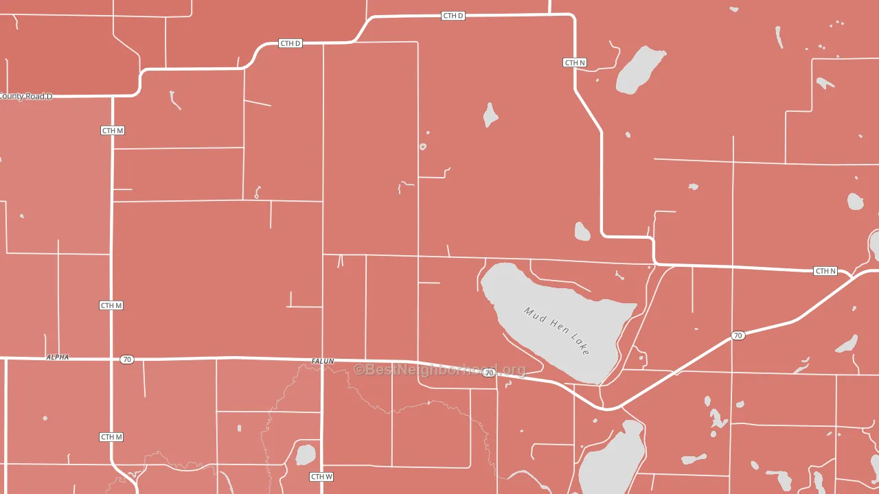 Falun, WI block-group political-lean map