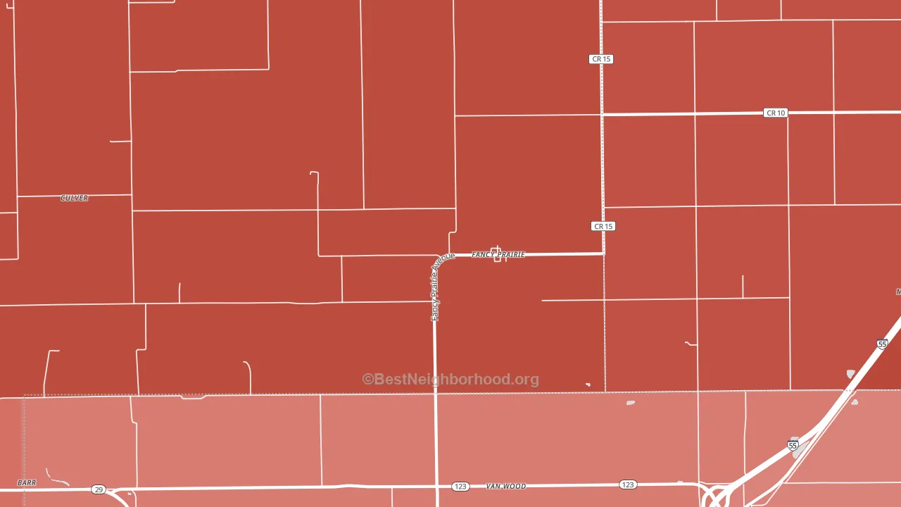 Fancy Prairie, IL block-group political-lean map