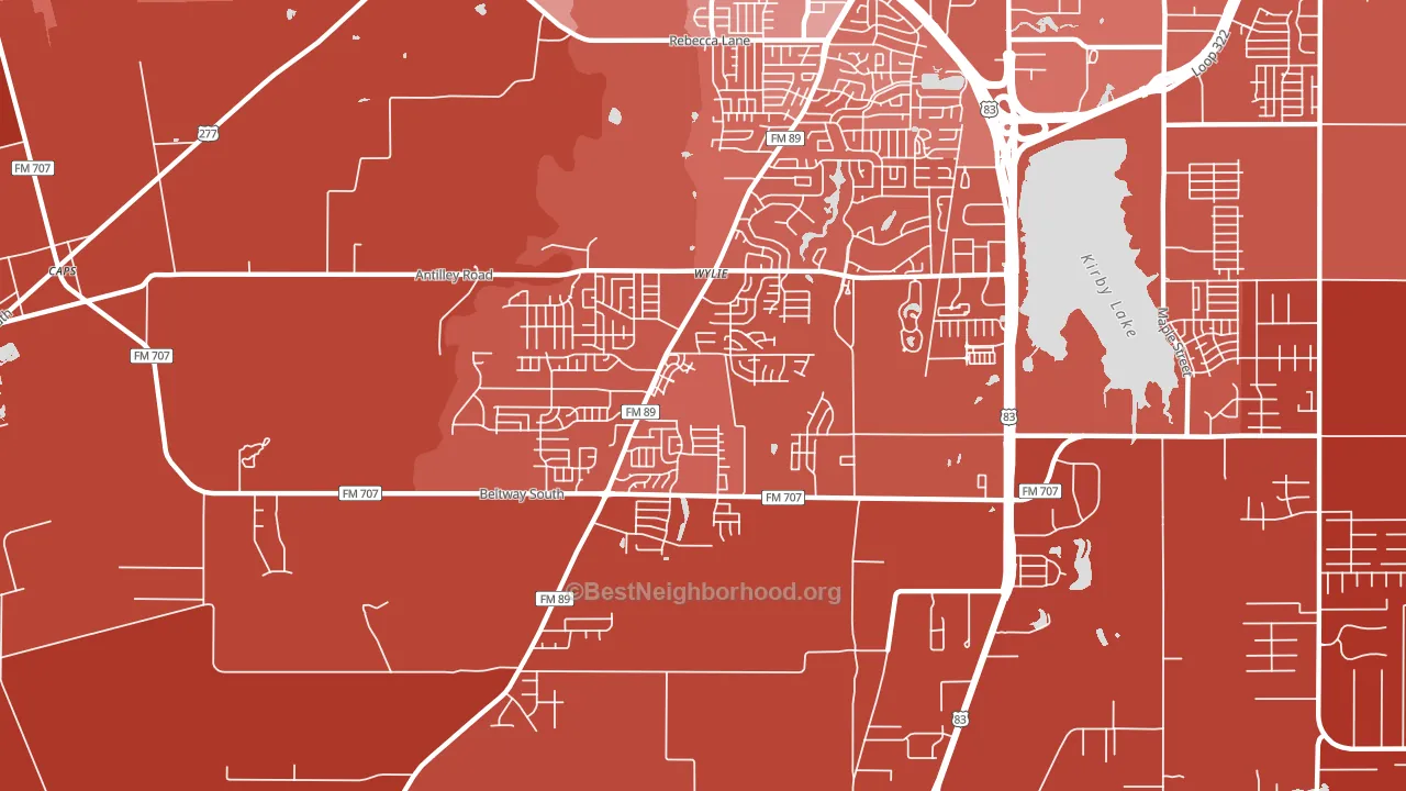 Far Southside, Abilene, TX block-group political-lean map