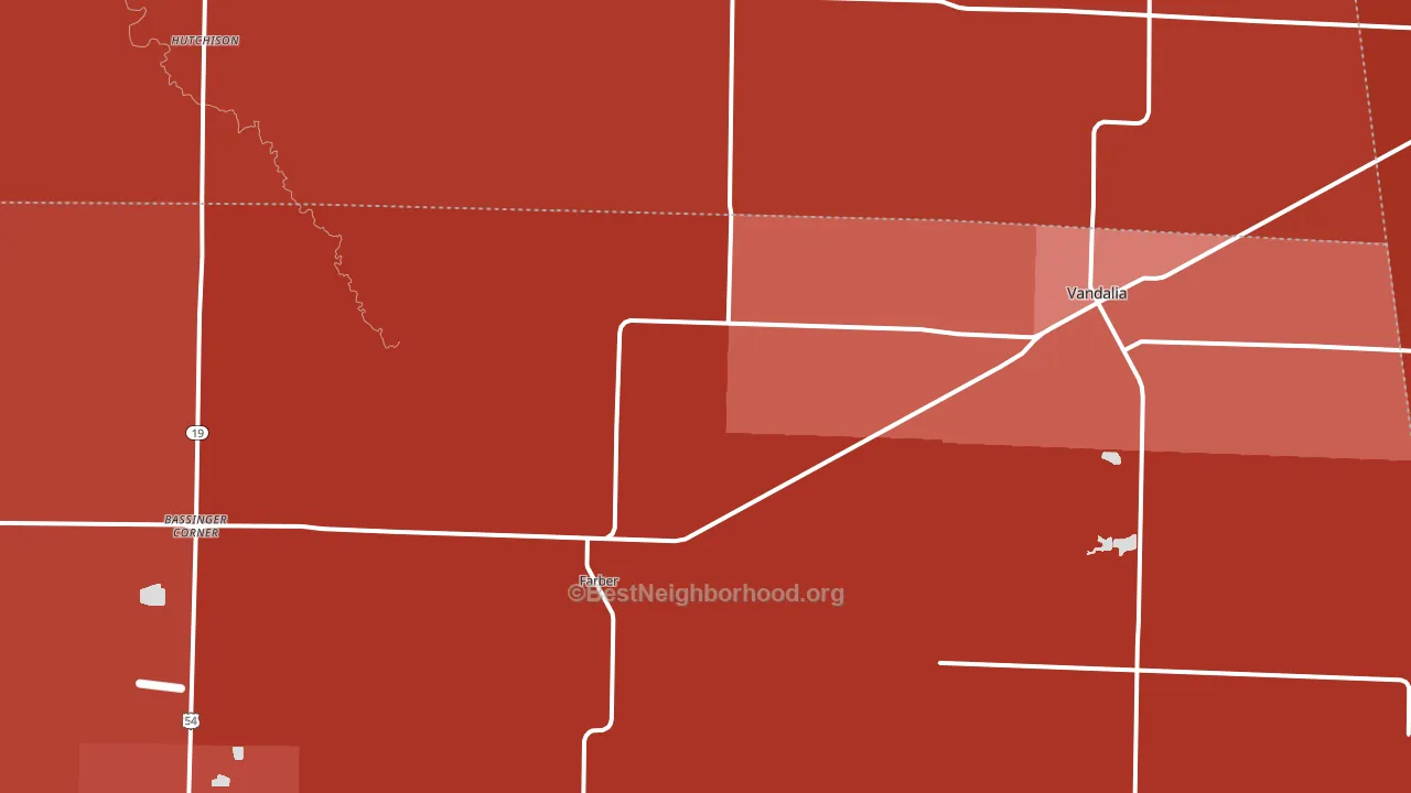 Farber, MO block-group political-lean map