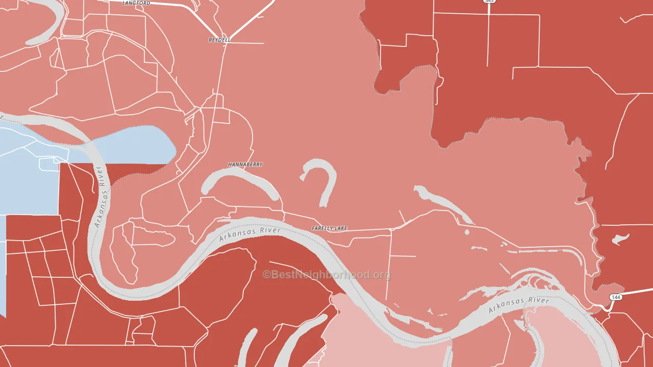 Farelly Lake, AR block-group political-lean map
