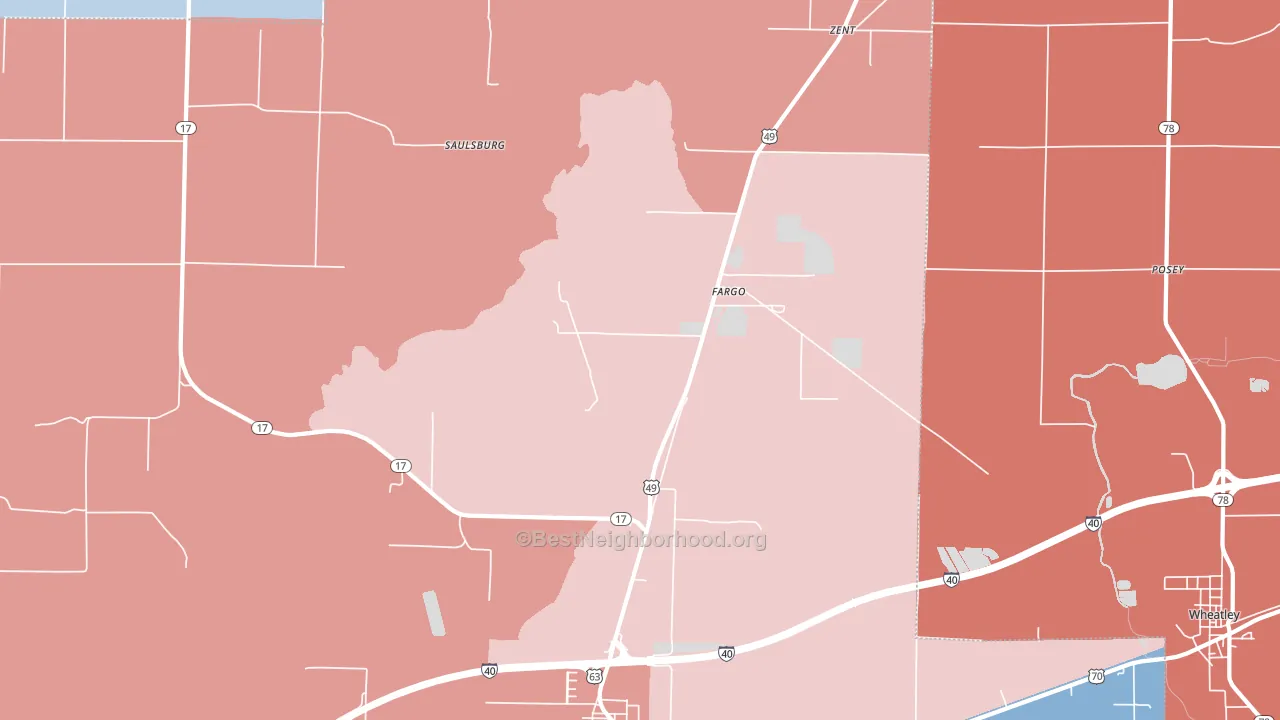 Fargo, AR block-group political-lean map