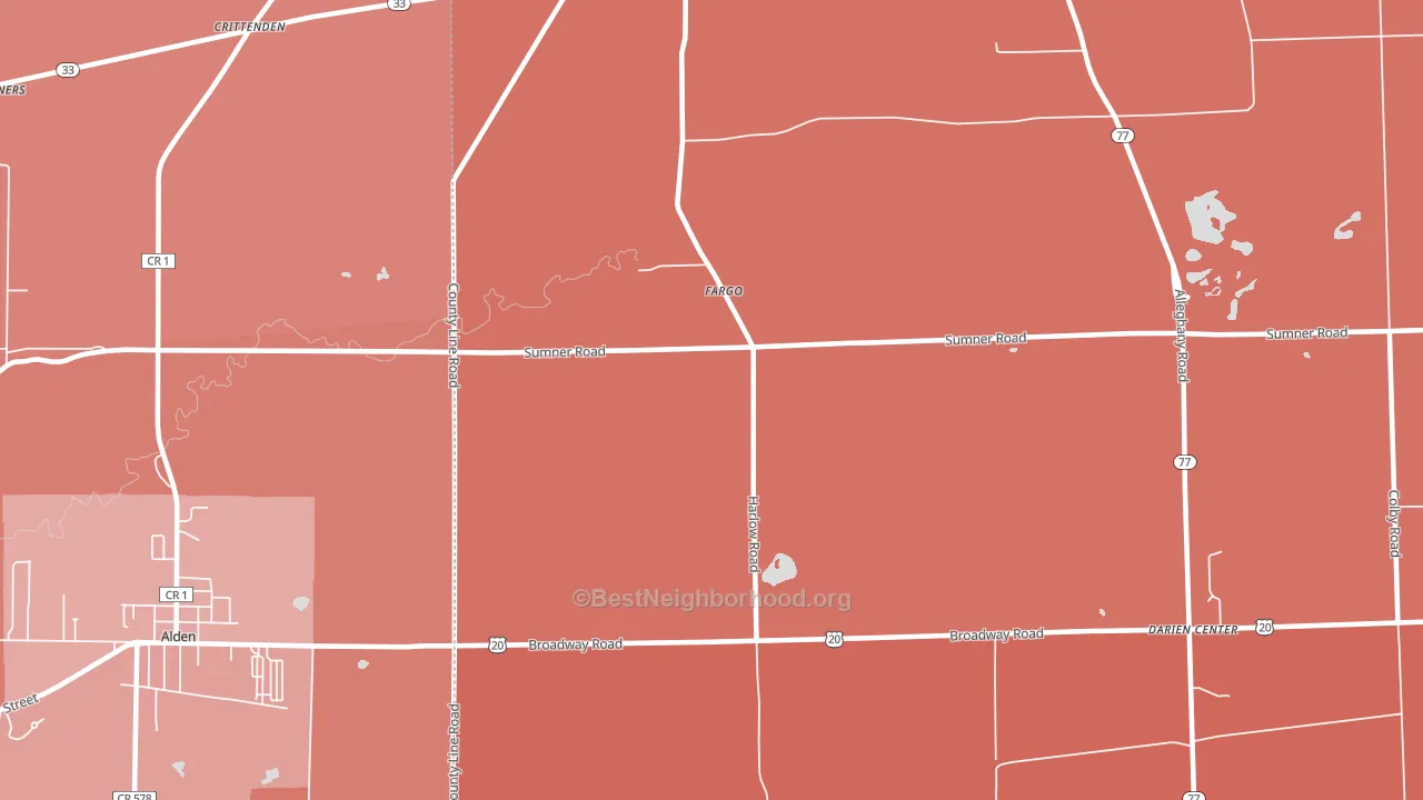 Fargo, NY block-group political-lean map