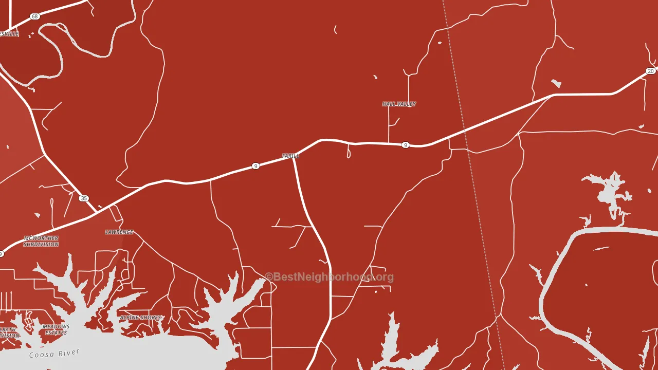 Farill, AL block-group political-lean map