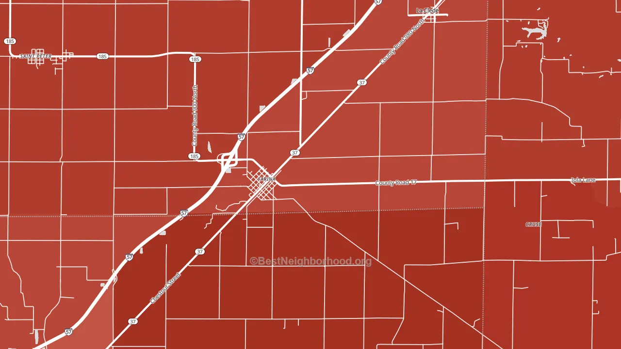 Farina, IL block-group political-lean map