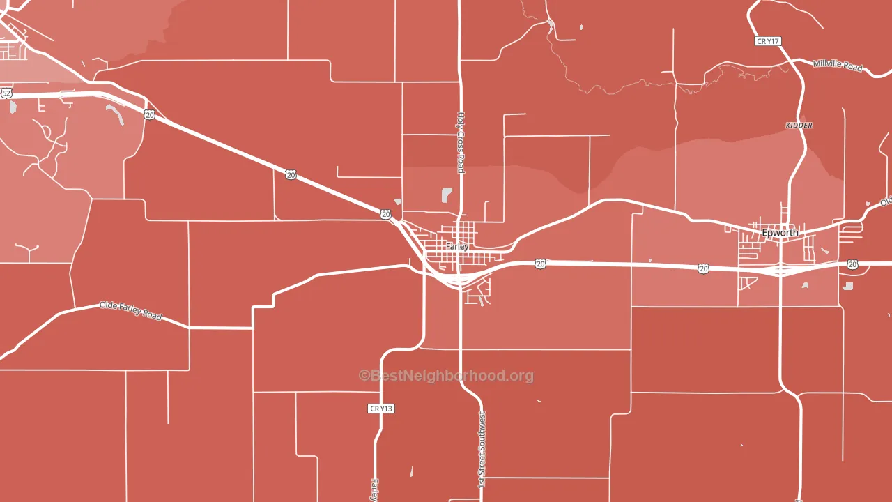 Farley, IA block-group political-lean map