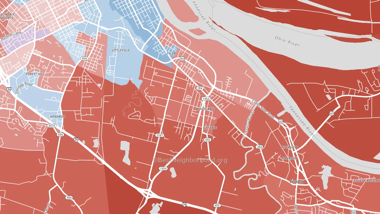 Farley, KY block-group political-lean map