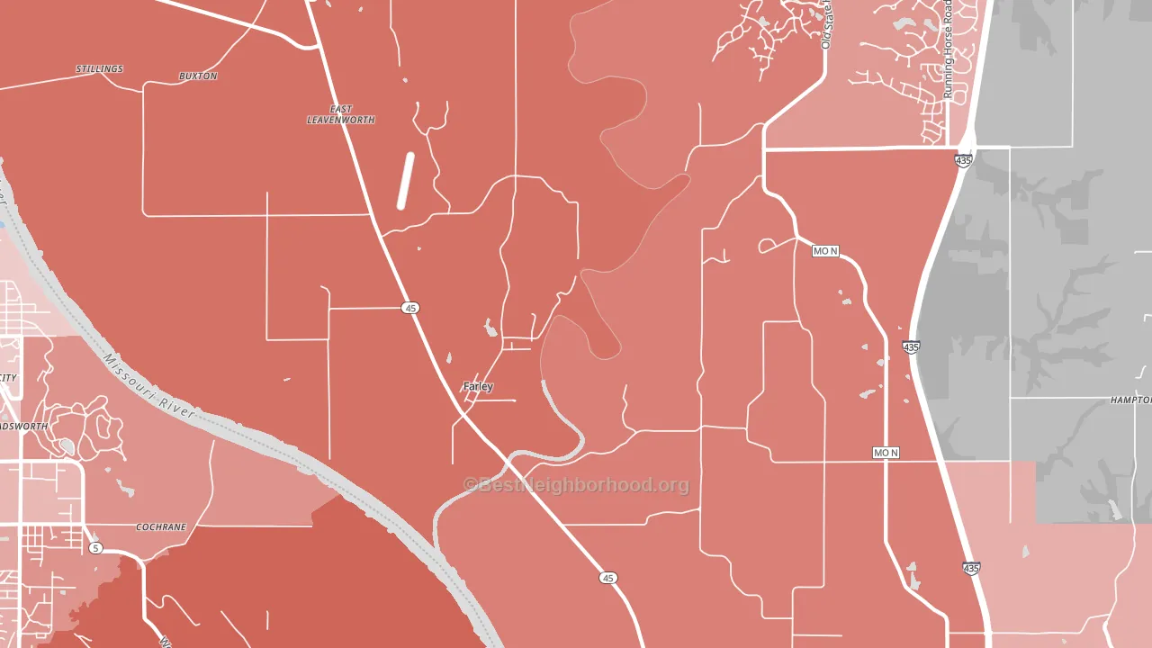 Farley, MO block-group political-lean map