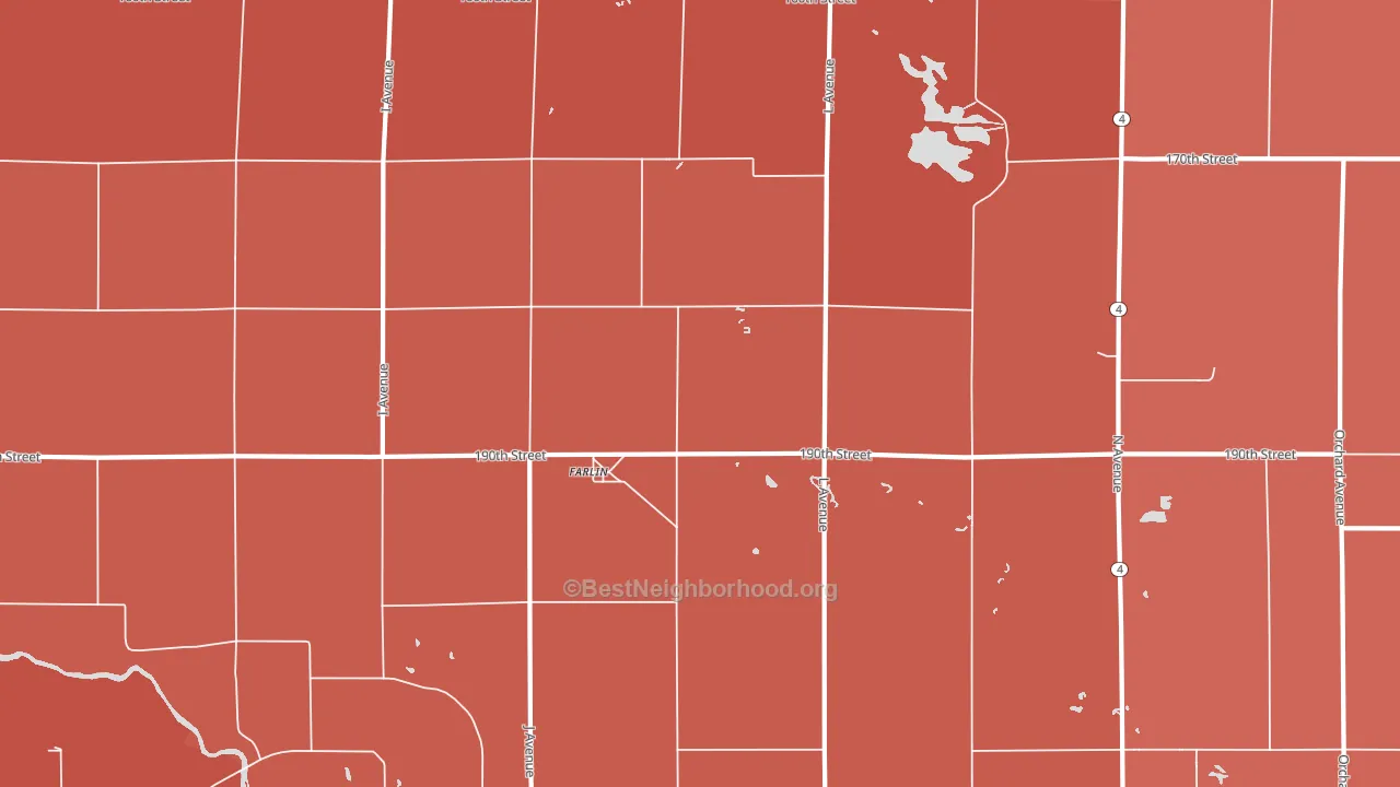 Farlin, IA block-group political-lean map