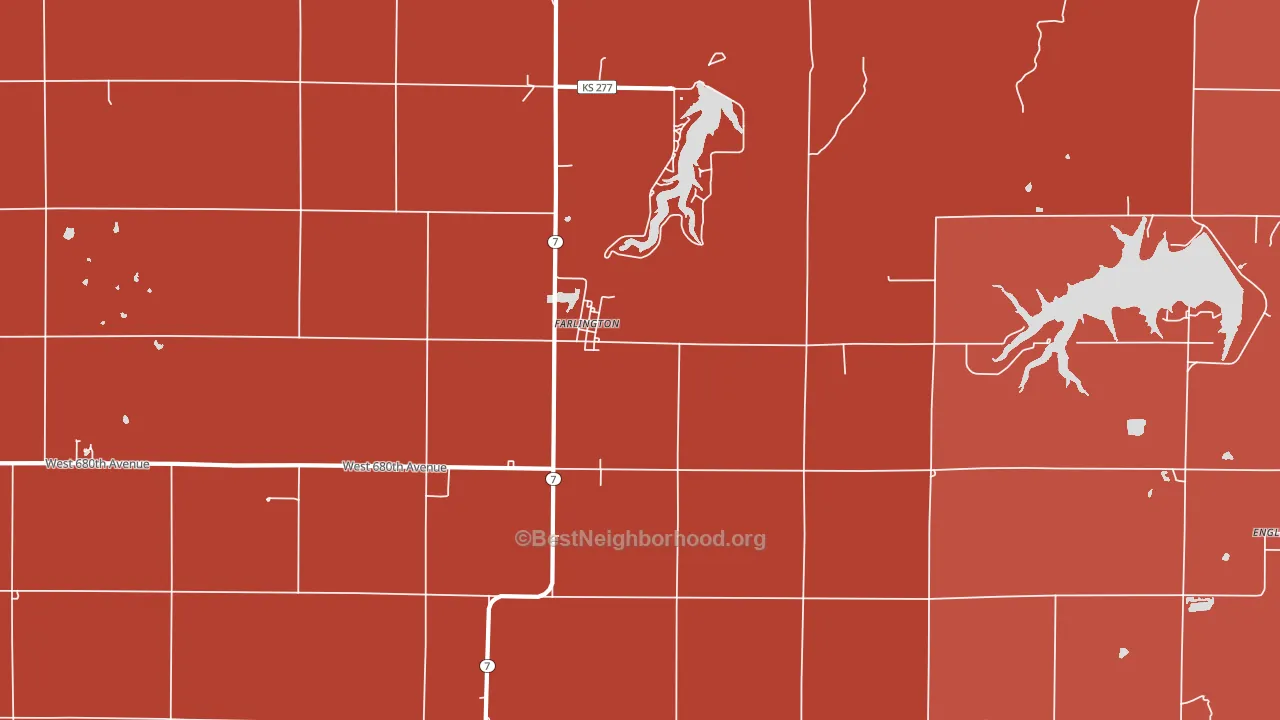 Farlington, KS block-group political-lean map