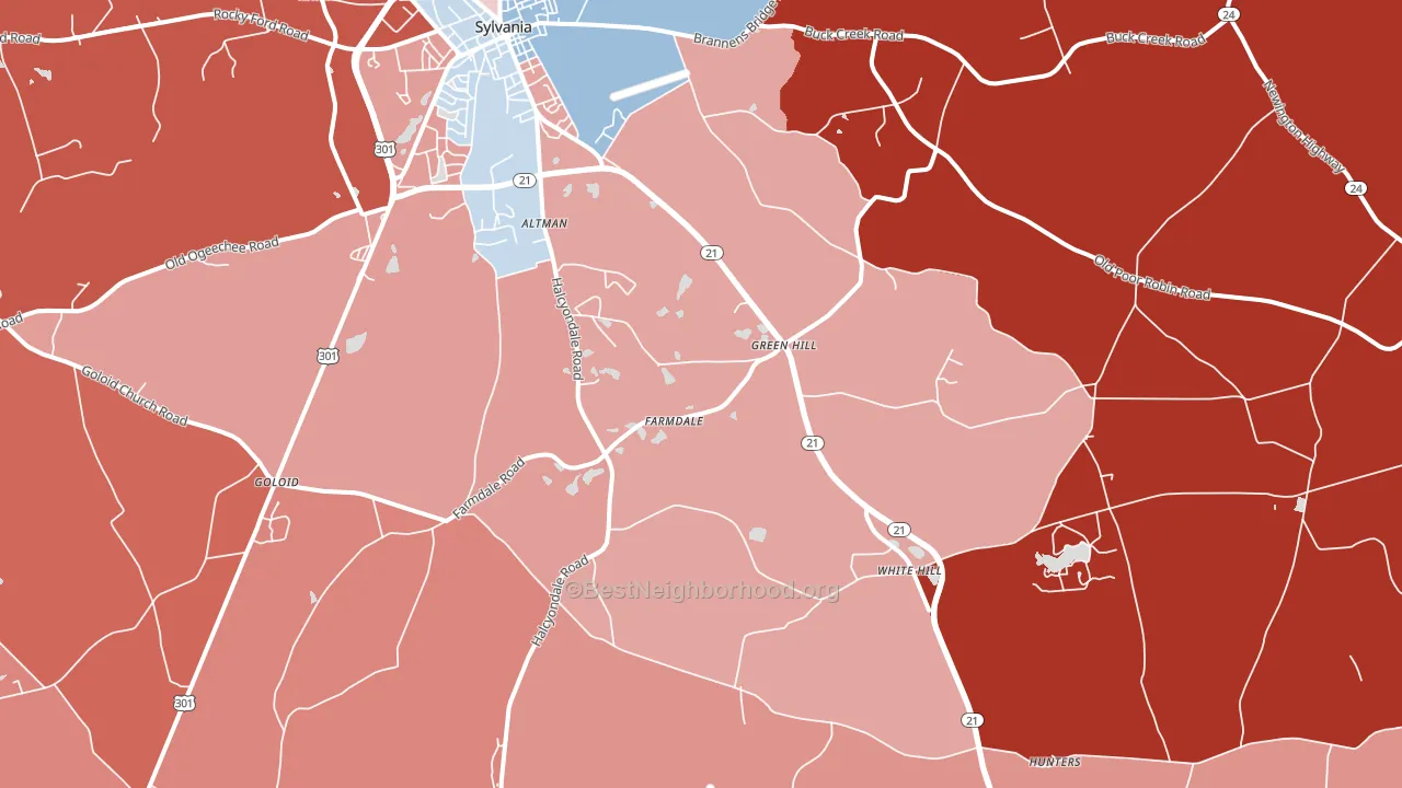 Farmdale, GA block-group political-lean map