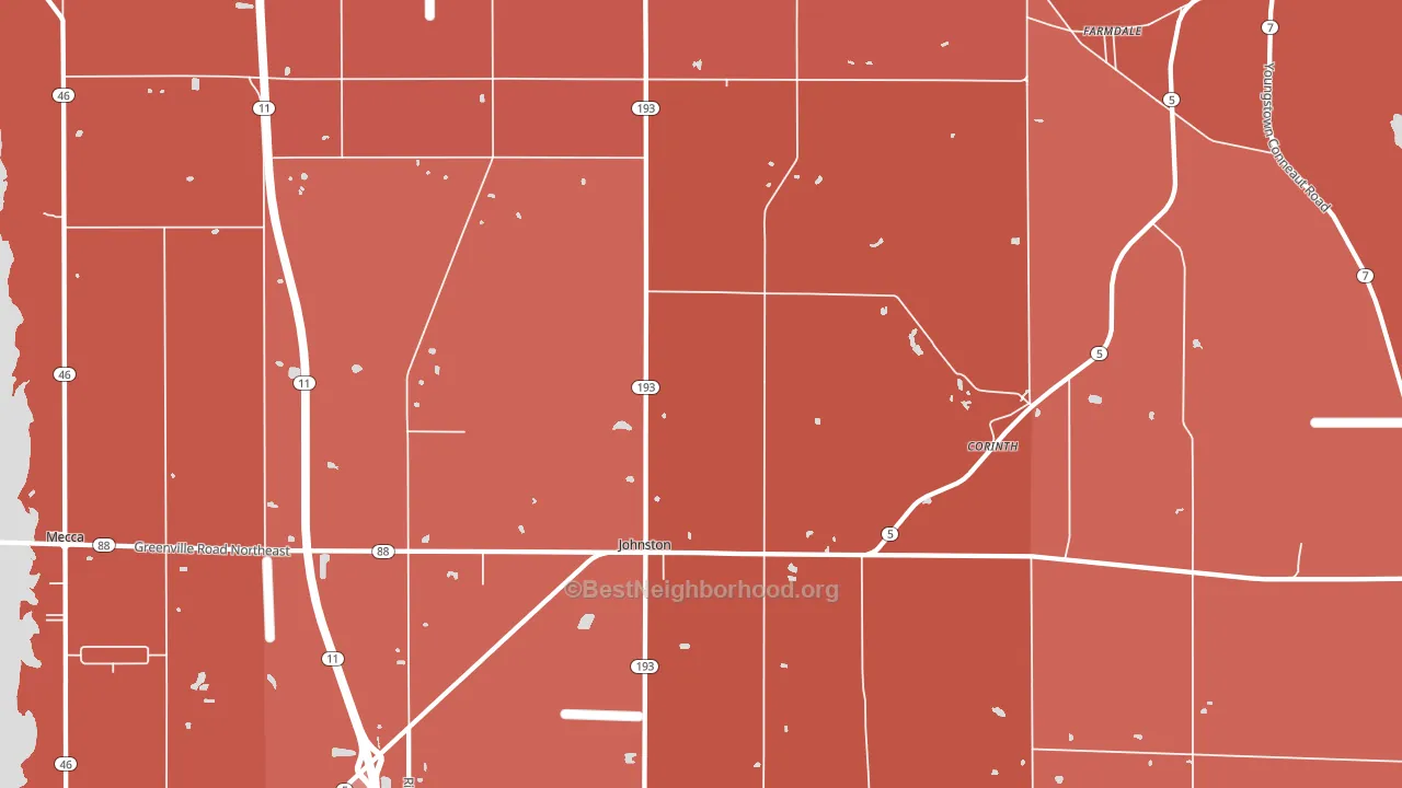 Farmdale, OH block-group political-lean map