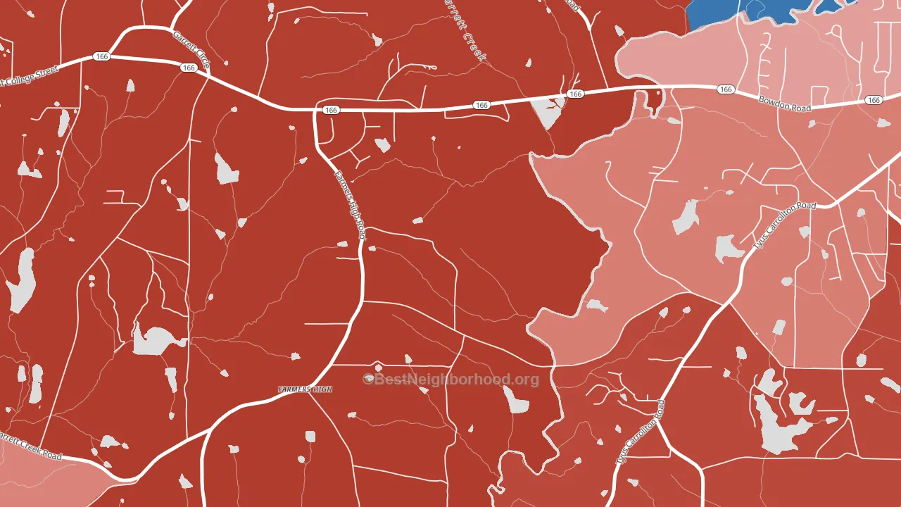 Farmers High, GA block-group political-lean map