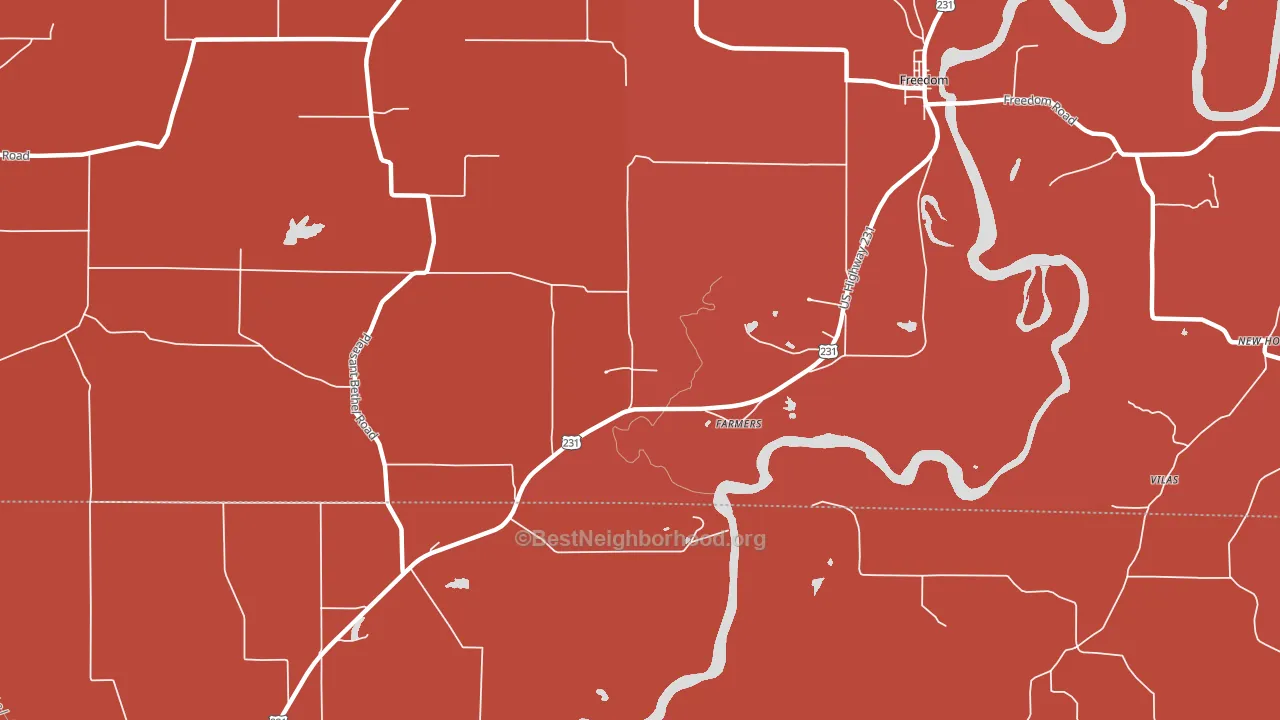 Farmers, IN block-group political-lean map