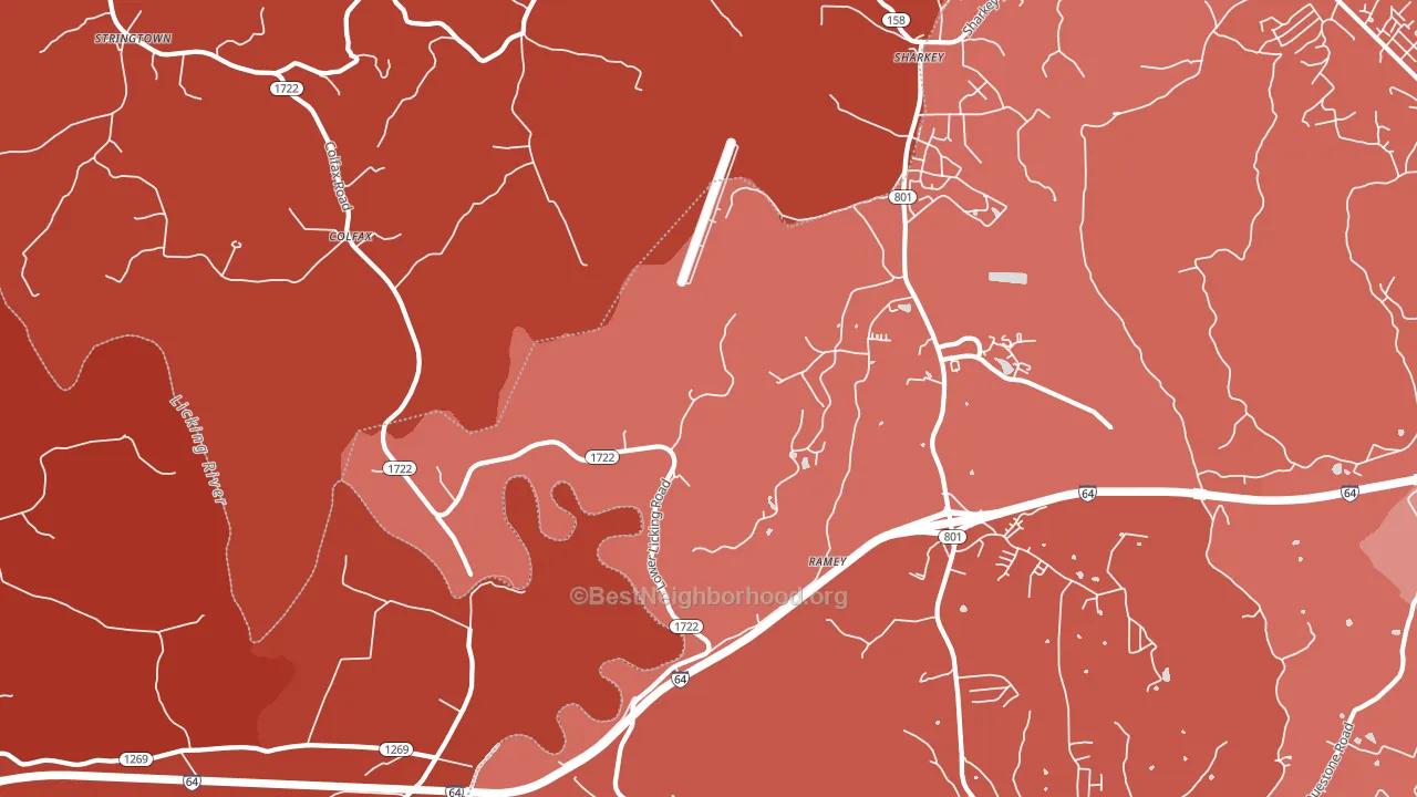 Farmers, KY block-group political-lean map