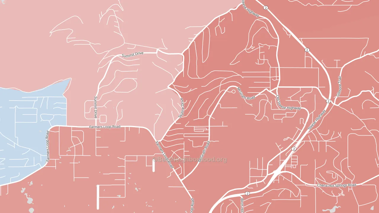 Farmers Loop, AK block-group political-lean map