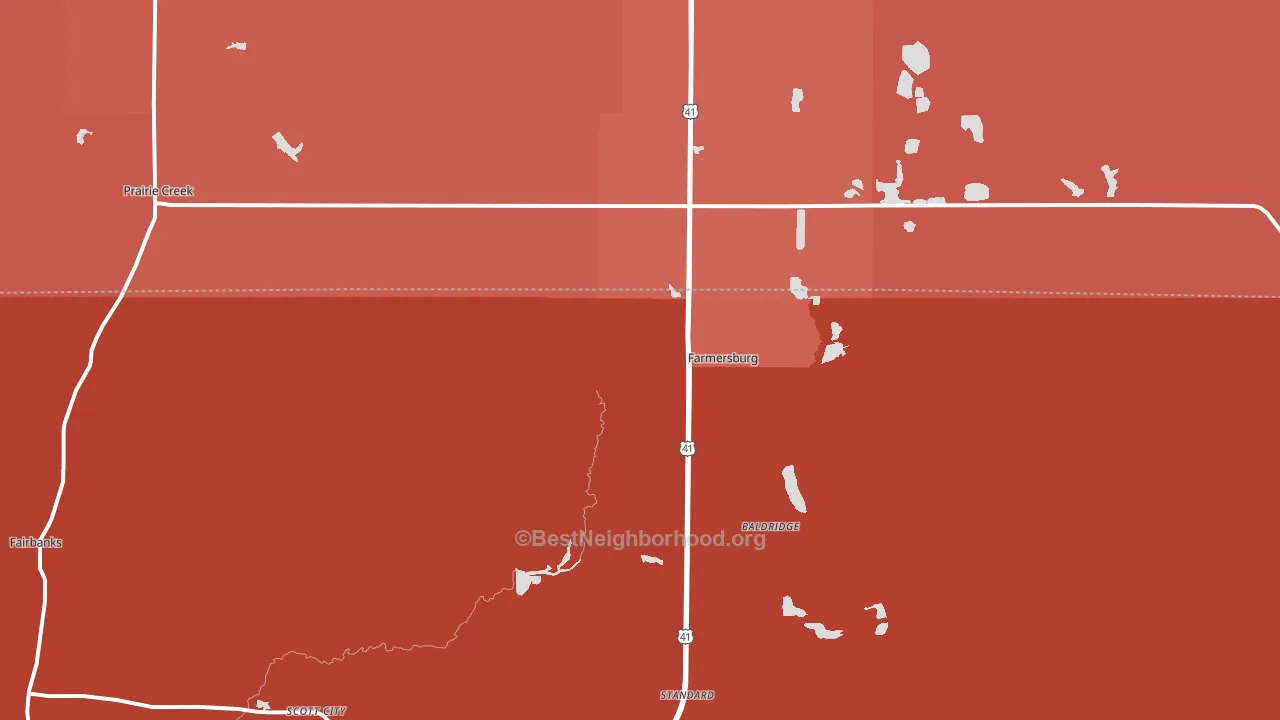 Farmersburg, IN block-group political-lean map