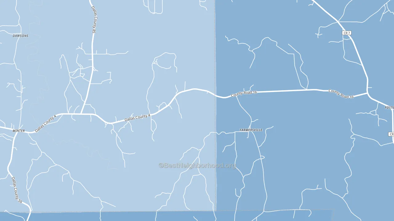 Farmersville, AL block-group political-lean map