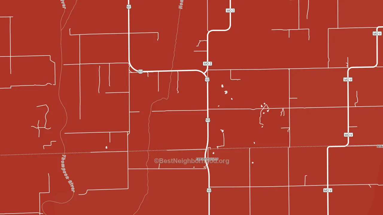 Farmersville, MO block-group political-lean map