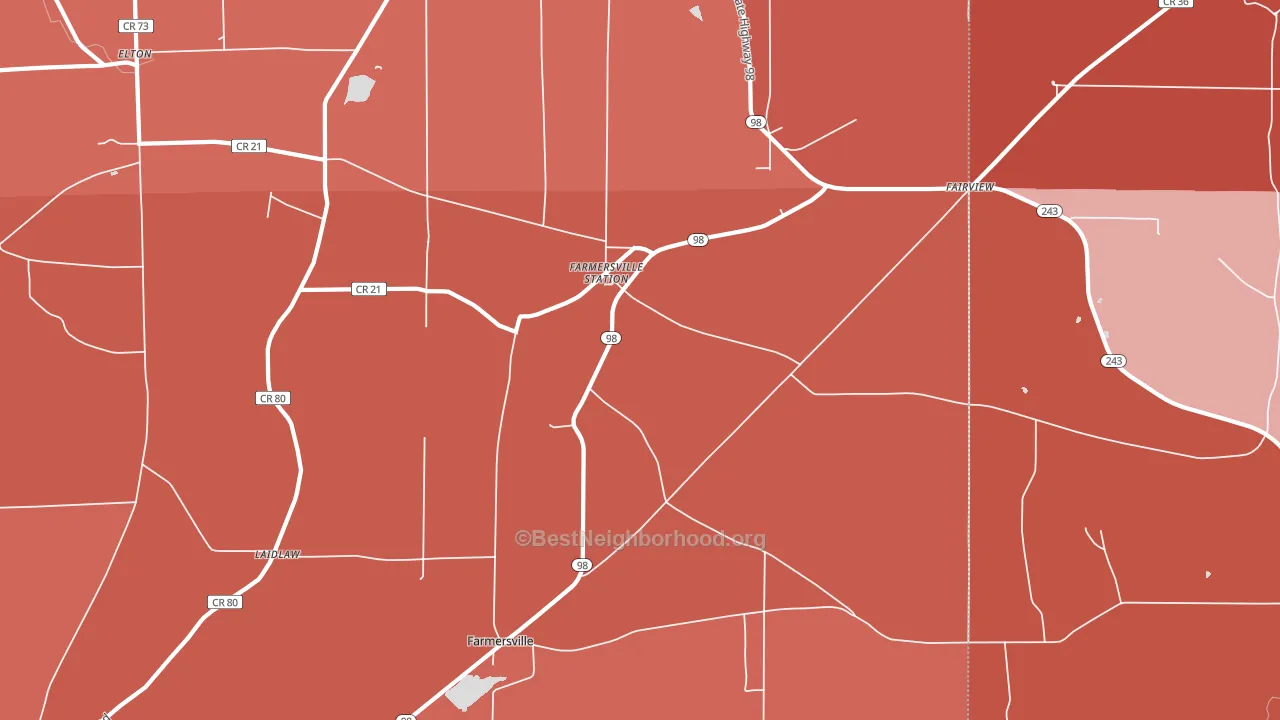 Farmersville Station, NY block-group political-lean map