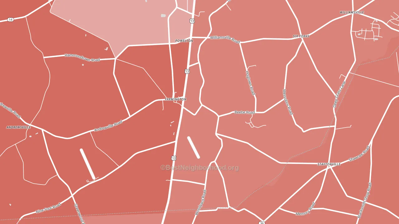 Farmington, DE block-group political-lean map