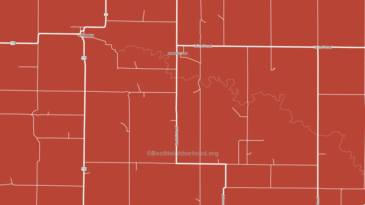 Farmington, KS block-group political-lean map