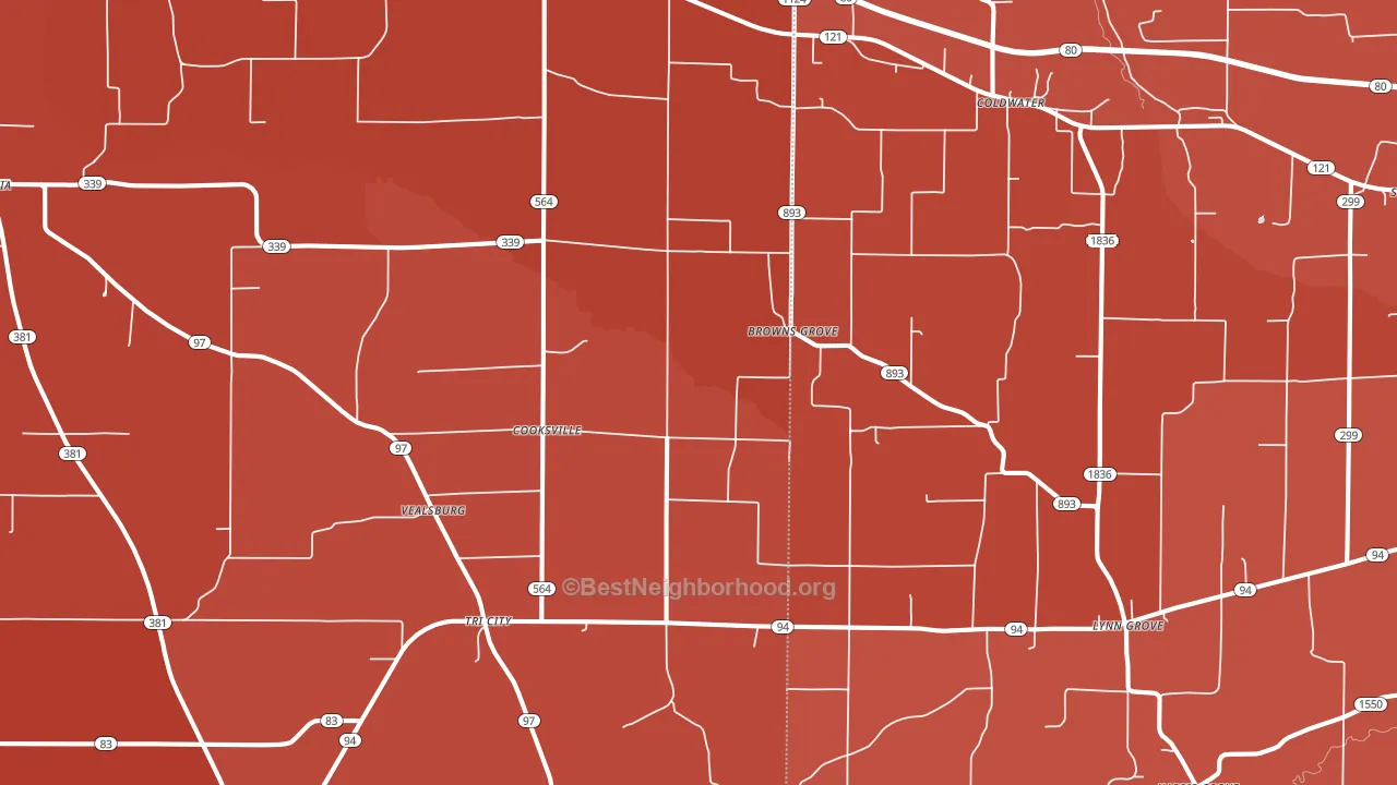 Farmington, KY block-group political-lean map