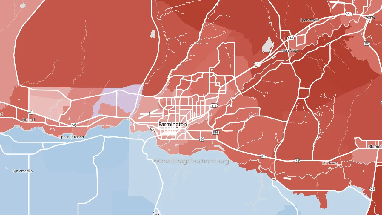 Farmington, NM block-group political-lean map