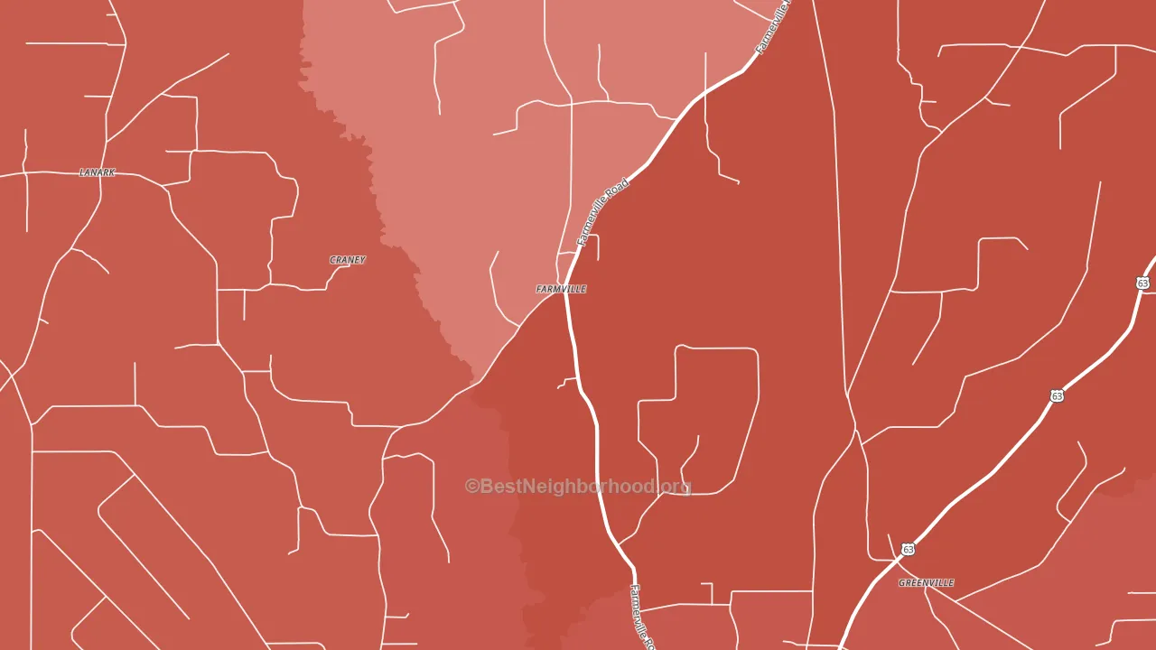 Farmville, AR block-group political-lean map