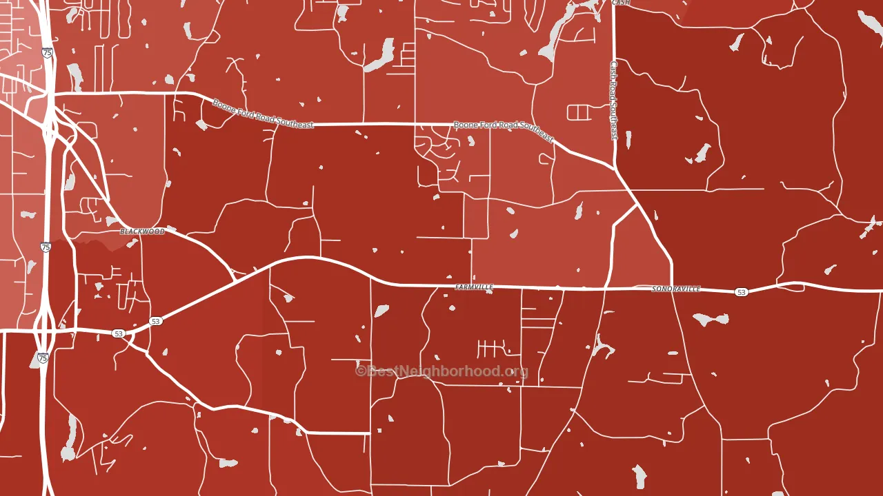 Farmville, GA block-group political-lean map