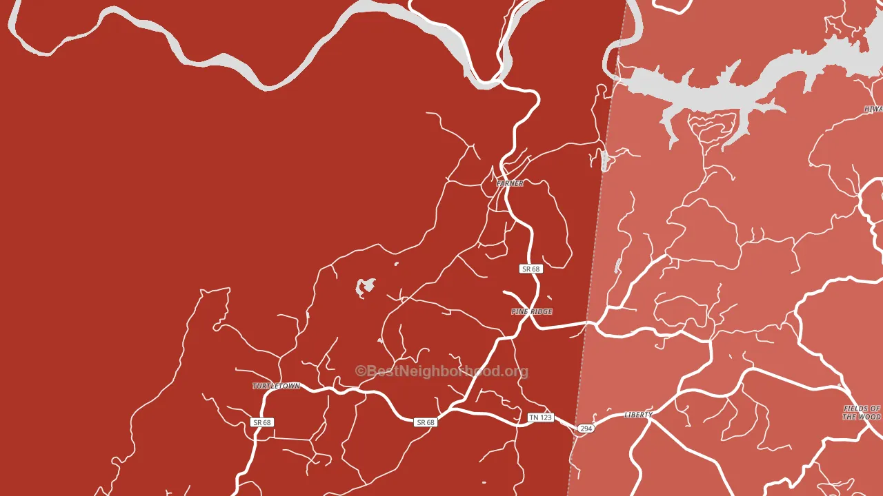 Farner, TN block-group political-lean map