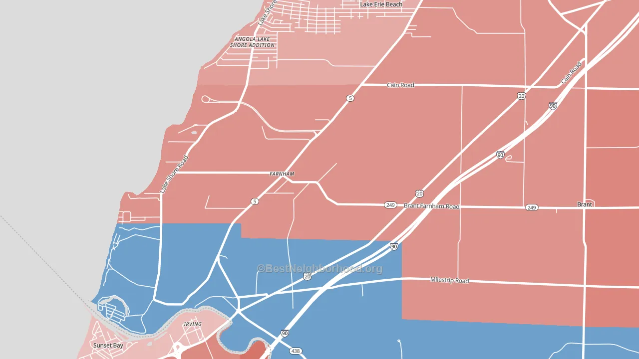 Farnham, NY block-group political-lean map