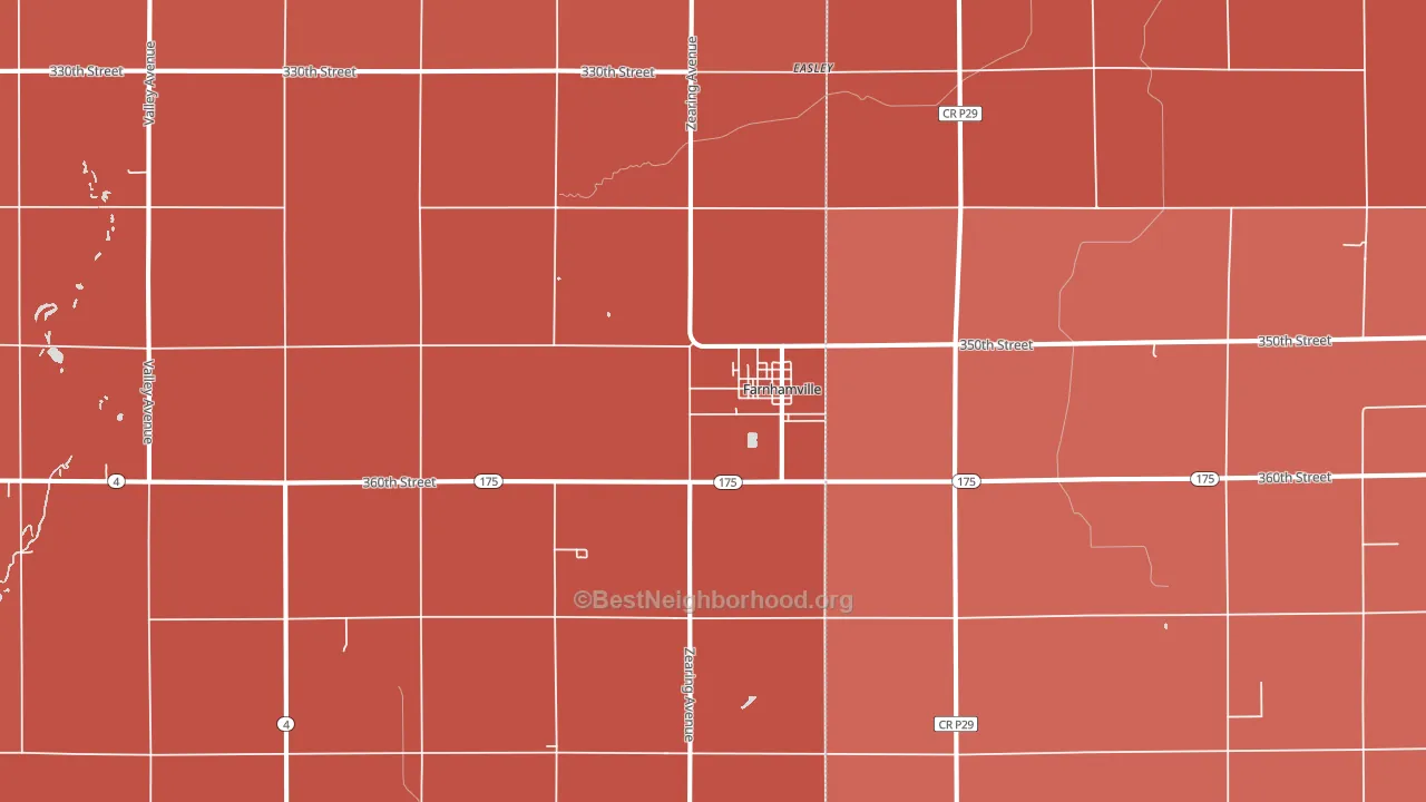 Farnhamville, IA block-group political-lean map