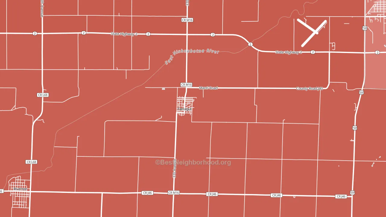 Farragut, IA block-group political-lean map
