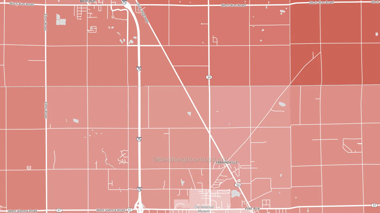 Farrandville, MI block-group political-lean map