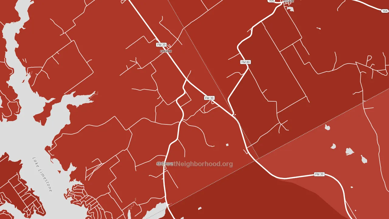 Farrar, TX block-group political-lean map