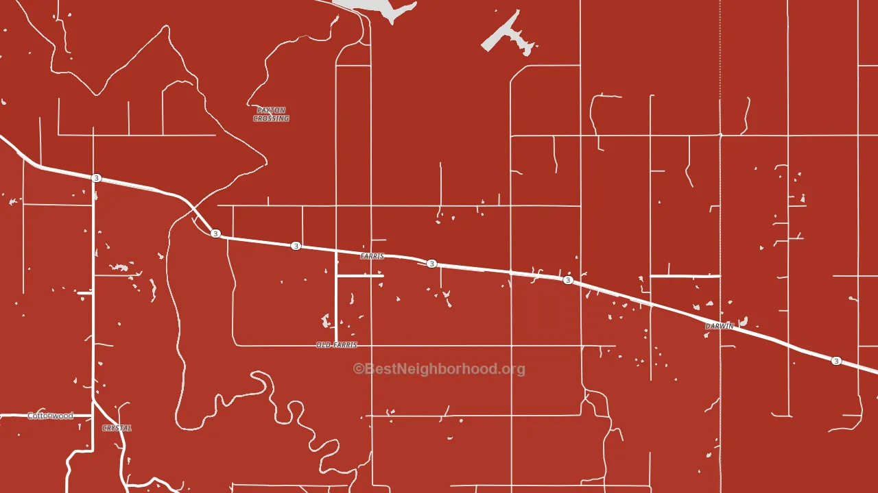 Farris, OK block-group political-lean map