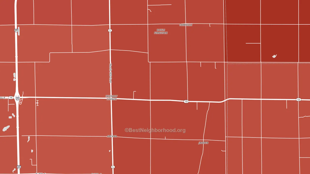 Farrville, IN block-group political-lean map