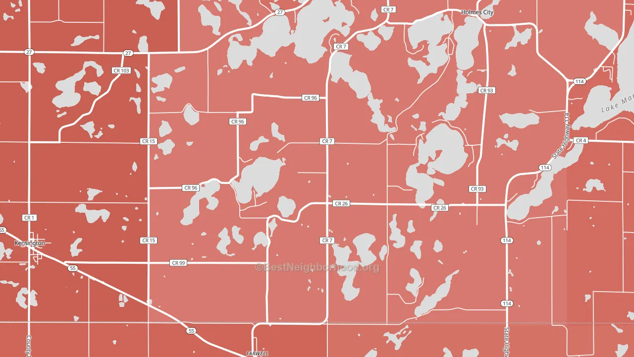 Farwell, MN block-group political-lean map